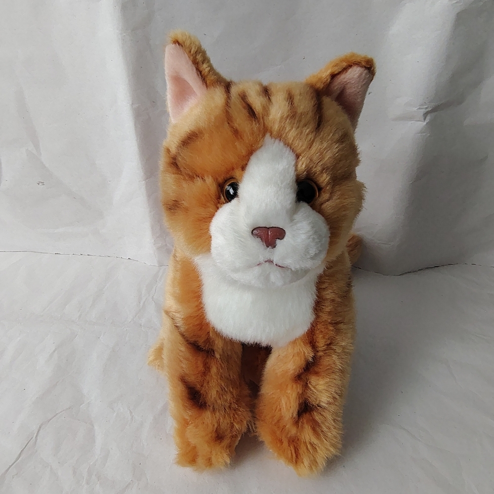 Toys R Us Kitty Tabby Cat Plush 11” Orange Striped Kitten Stuffed Animal